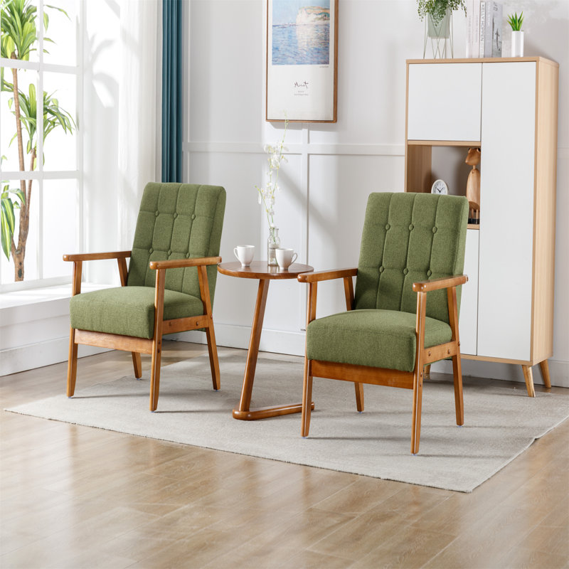 2 wood mid century accent online chairs